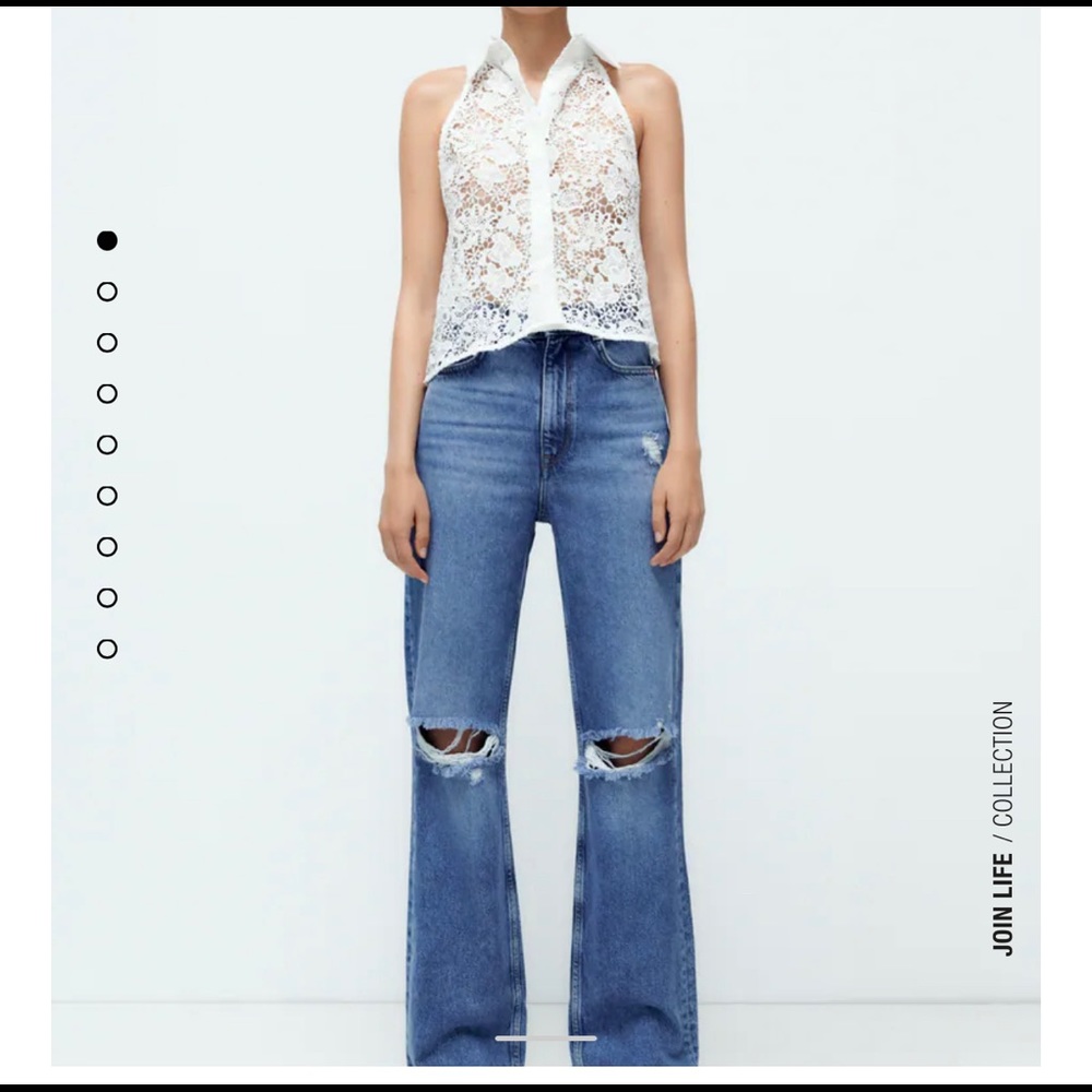 NWT ZARA Z1975 high waisted straight leg jeans